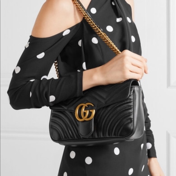 Authentic Gucci Marmont Black Small Lamb Skin NEW - Picture 8 of 8